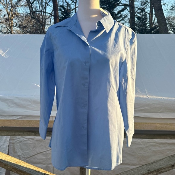 Foxcroft Wrinkle Free Light Blue Button-Up Shirt 8 NWT - Picture 2 of 13